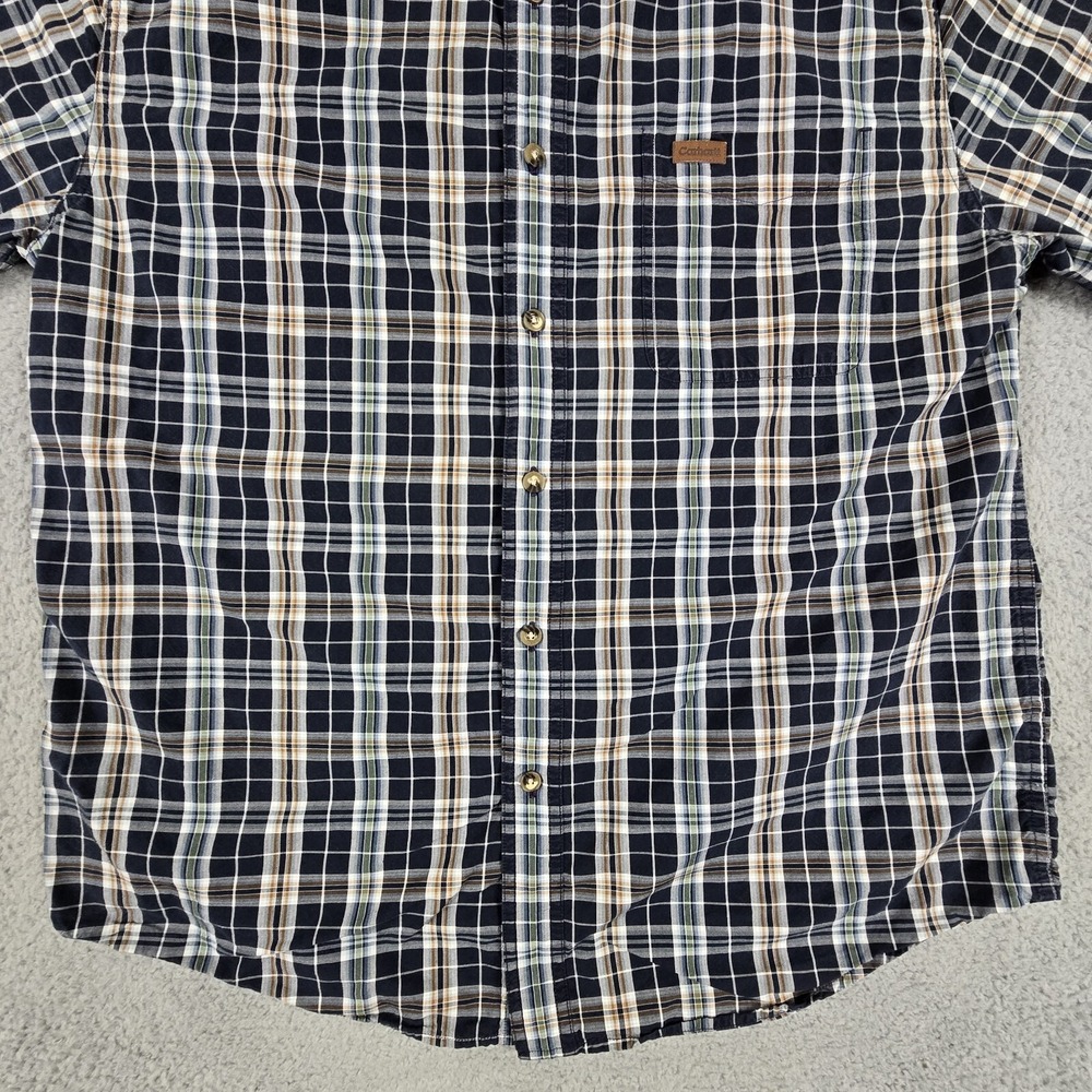 Carhartt Shirt Mens Large Plaid Short Sleeve Cotton Button Up - Picture 4 of 12